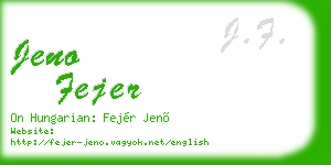 jeno fejer business card