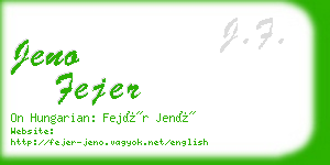 jeno fejer business card